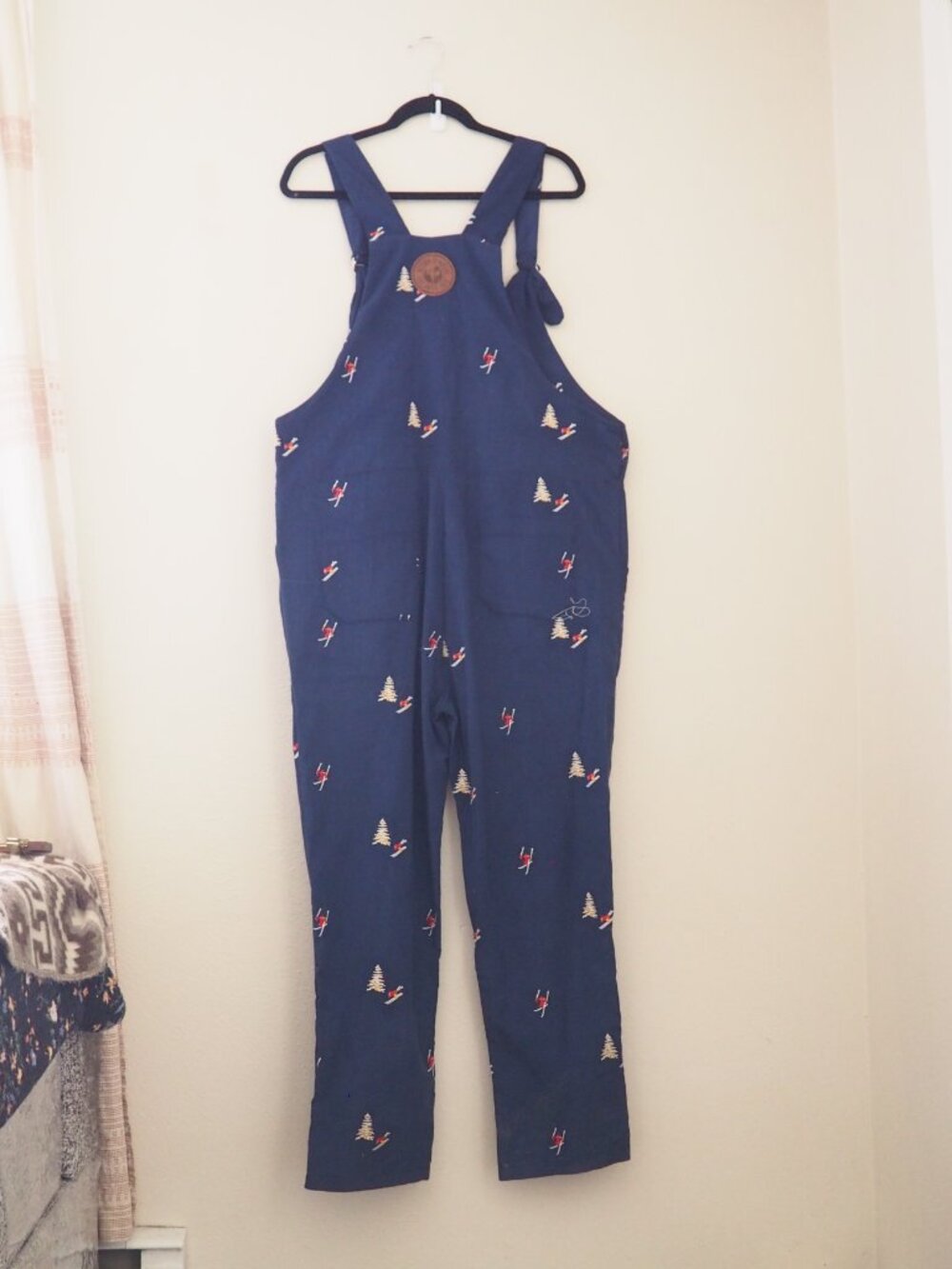 Icelantic Navy Blue Embroidered Skier Corduroy Overalls sz XL - Picture 9 of 11